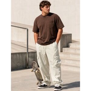 VTG Y2K Levis Cargo Pants Mens 38x32 Sand Loose Straight Skater Hip Hop Urban